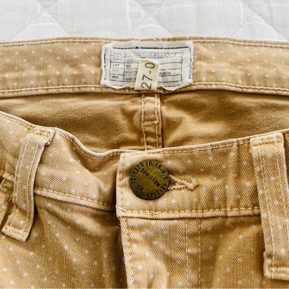 Current Elliott Jeans Stiletto Skinny Polka Dot tan Haystack Denim - Picture 5 of 10